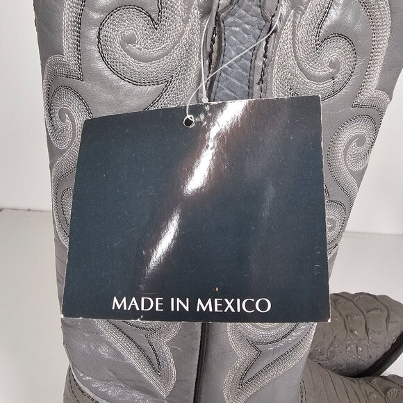 Sedona West Vintage Women's Western Gray Alligator Leather Boots 9D - Picture 9 of 16